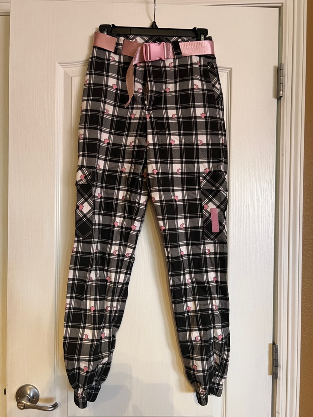 Blackmilk Tartan Heart Cargo Pants